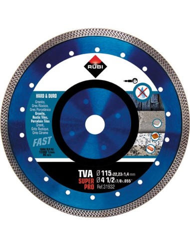 Disco diamante tva 31932 115mm superpro de rubi