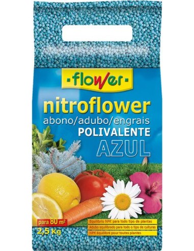 Abono poli.nitroflower 10529 2,5kg azul de flower caja de 10