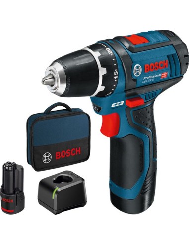 Atornillador gsr-12v-15 pro.2b li 2,0ah+bolsa de bosch construccion / industria