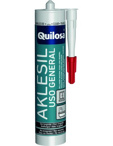 Silicona aklesil 10045157-280ml+10% transparente de quilosa caja de 24 unidades