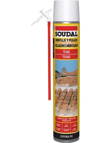 Espuma teja 750ml pistola 130450 rojo de soudal caja de 12