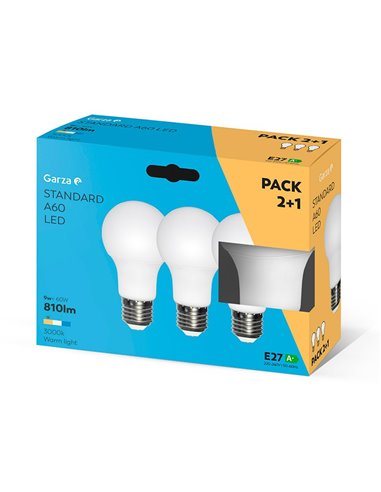 Bombilla led std 9,5w e27 1060l 6500k2+1 de garza caja de 6 unidades