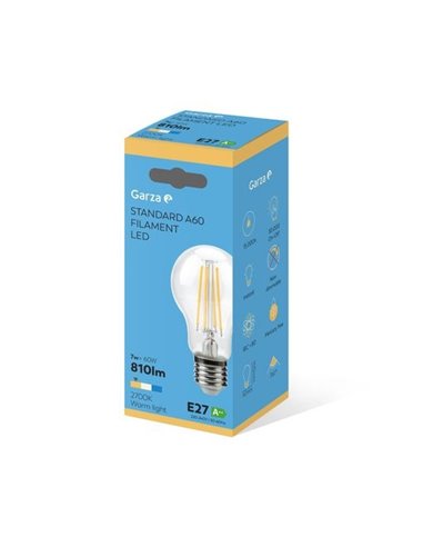 Bombilla led fil std 5,9we27 810lm 2700k de garza caja de 6 unidades