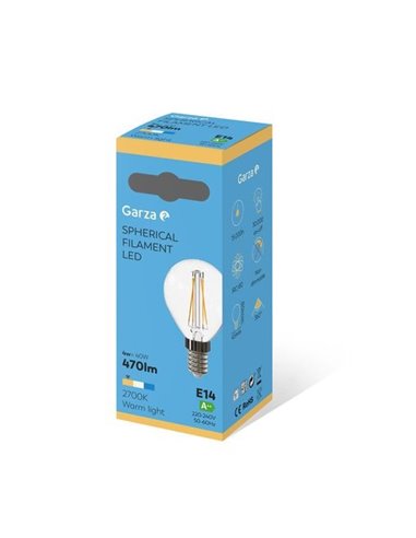 Bombilla led fil esf 4w e14 470lm 2700k de garza caja de 6 unidades