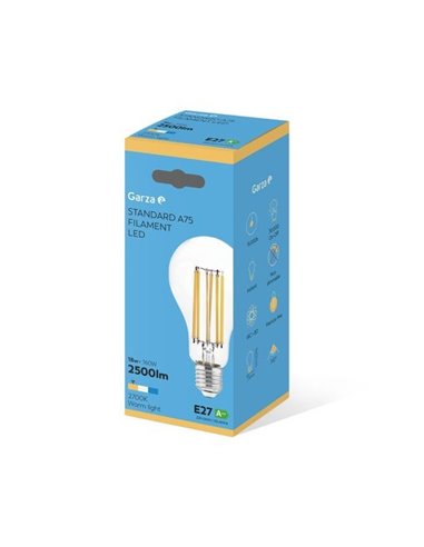 Bombilla led fil std 18we27 2500lm 2700k de garza caja de 6 unidades