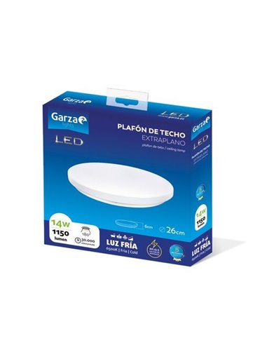 Plafon led circular ø260 14w 1150lm 6500k de garza