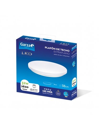 Plafon led circular ø380 32w 2600lm 6500k de garza