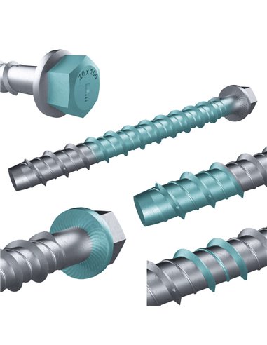 Anclaje tornillo directo hormigón tfe 12x090 de index caja de 25 unidades