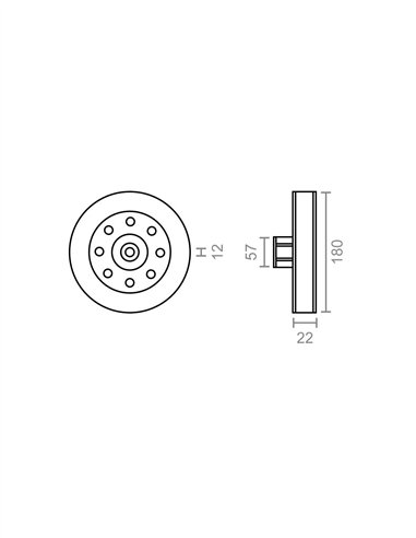 Polea metalica con espiga pr19 180mm zn de micel caja de 5 unidades